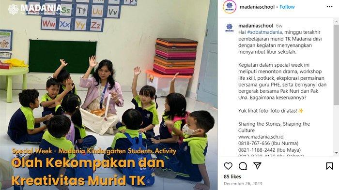 Minggu terakhir pembelajaran murid TK Madania