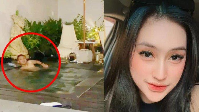 MOMEN TERAKHIR BRIGADIR NURHADI - Tangkap layar rekaman momen terakhri Brigadir Nurhadi berenang di villa sebelum dibunuh 2 atasannya (KIRI). Video Brigadir Nurhadi itu direkam oleh Misri (KANAN).