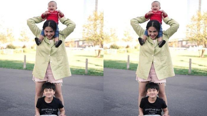 Potret Nagita Slavina bersama Rafathar dan Rayyanza