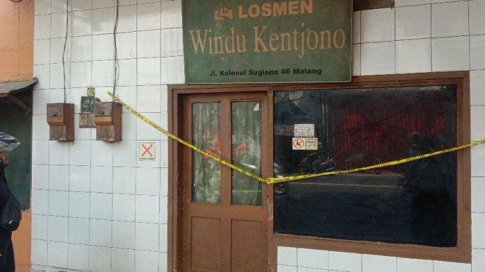 TKP PEMBUNUHAN - Losmen Windu Kentjono di Jalan Kolonel Sugiono, Kecamatan Sukun, Kota Malang saat didatangi SURYAMALANG.COM, Senin (16/6/2025) siang. Diketahui pada salah satu kamar losmen, seorang perempuan ditemukan tewas diduga dibunuh.