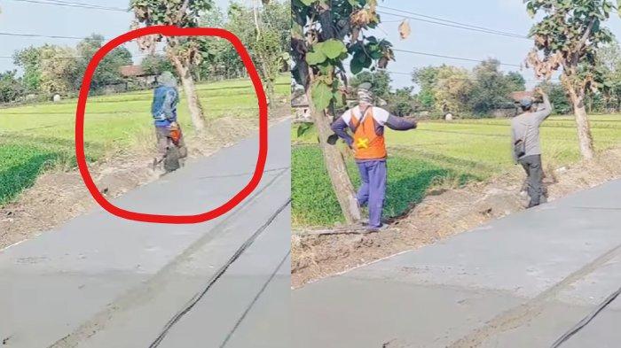 Para pekerja ngamuk mengejar pemotor