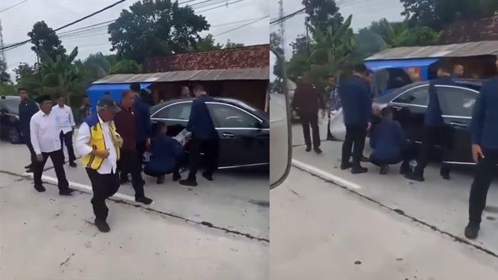 Paspampres membenahi pengisian ulang kaos ke mobil VVIP Presiden Jokowi