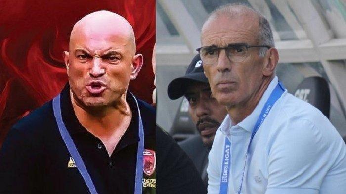 Pelatih PSM Makassar, Bernardo Tavares, dan Arema FC, Fernando Valente.