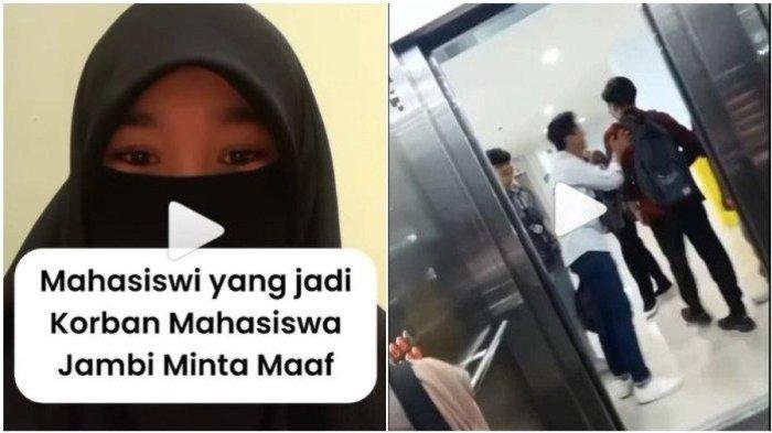 Pengakuan terbaru dari mahasiswi UIN Jambi berinisial C menjadi korban bullying. Mengaku disalahkan karena sebarkan video perundungan (Kolase Tribunnews.com)
