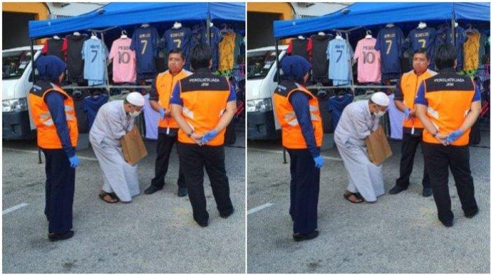 Pengemis pura-pura bisu dan tuli saat didatangi petugas (Facebook Jkm Maran)