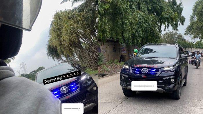 Pengendara Fortuner pepet pemotor setelah ditegur