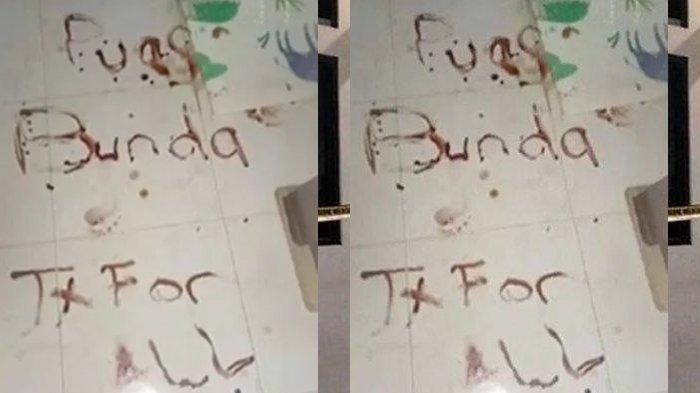 Pesan berdarah yang ditulis Panca ayah bunuh 4 anak di Jagakarsa, ditujukan untuk istri q