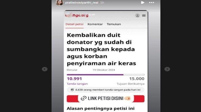 Petisi para donatur yang meminta uang donasi Agus Salim dikembalikan