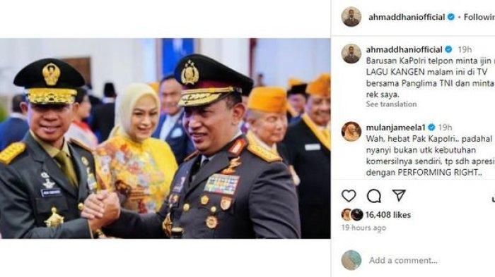 Postingan Ahmad Dhani cerita tiba-tiba ditelepon Kapolri
