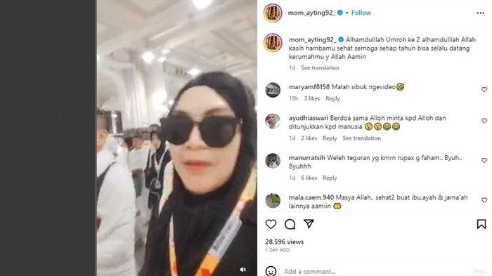 Postingan Umi Kalsum di feed dari video live Instagram