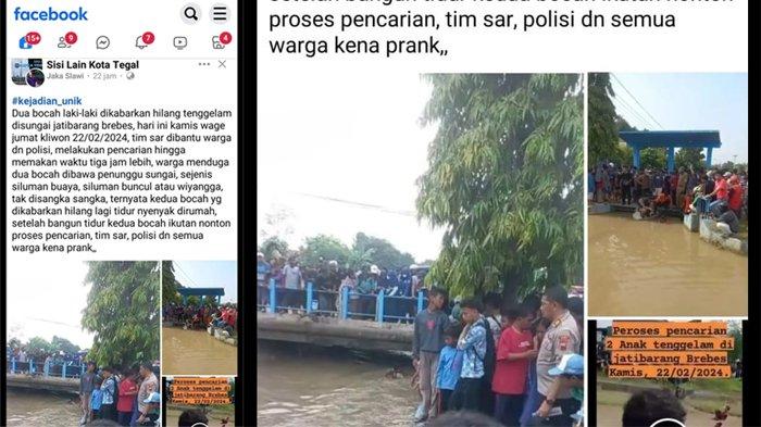 Postingan akun Facebook Jaka Slawi tentang bocah di Brebres