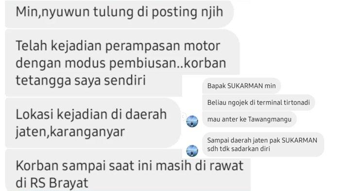 Postingan akun Instagram mlampahsolo tentang pencurian motor 1