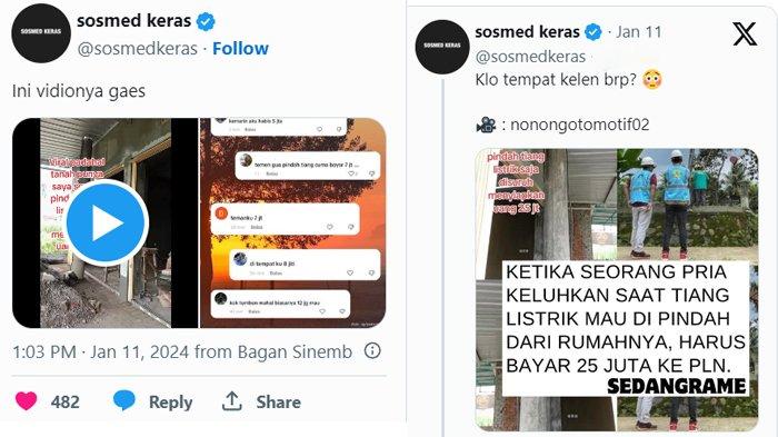 Postingan mengenai warga Malang yang hendak memindahkan tiang listrik dikenai biaya Rp 25 juta