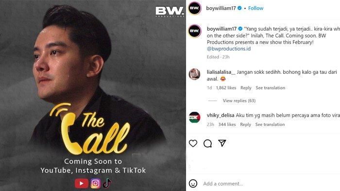 Postingan terbaru Boy William setelah Ayu Ting Ting dilamar Perwira TNI 1