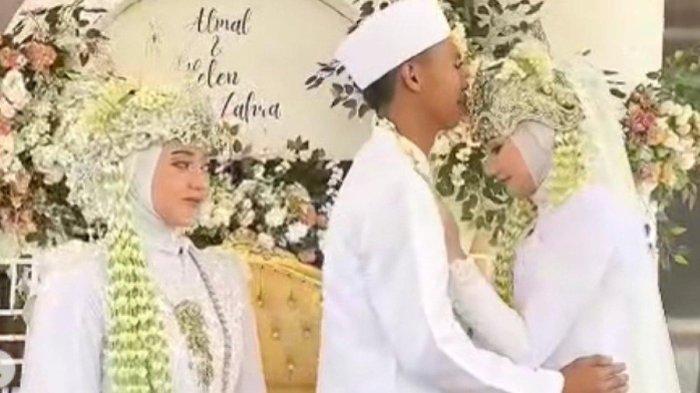 Potret pernikahan pria dengan 2 wanita di Tasikmalaya.