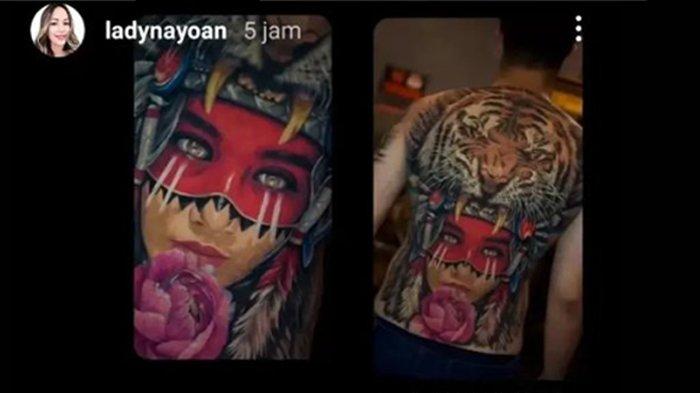 Potret tato wajah Syahnaz Sadiqah di tubuh Rendy Kjaernett