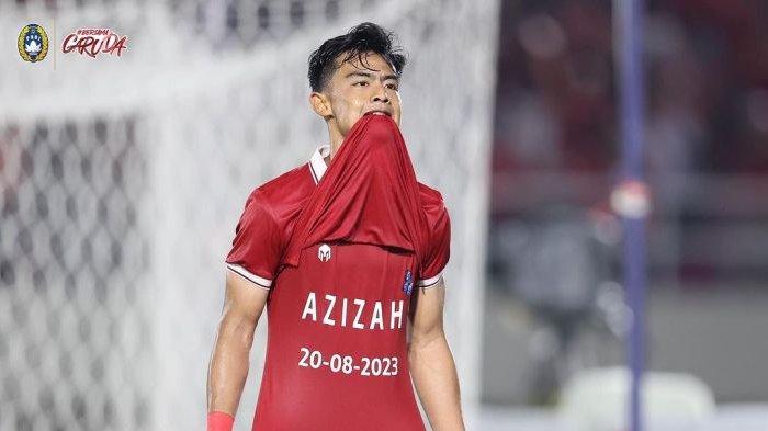 Selebrasi Pratama Arhan dalam laga Timnas Indonesia U-23 vs Turkmenistan, Grup K Kualifikasi Piala Asia U-23 2024 di Stadion Manahan Solo, Selasa (12/9/2023).