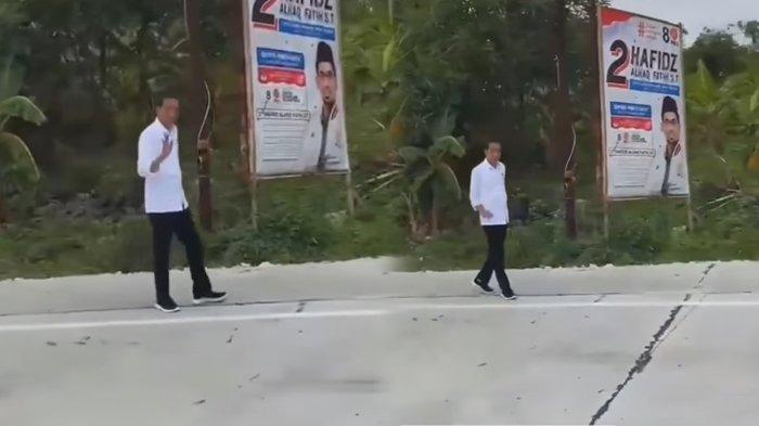 Presiden Jokowi jalan-jalan keluar mobil menyapa masyarakat