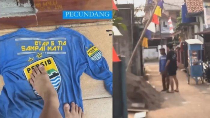 Pria Jakarta paksa kuli bangunan copot baju Persib Bandung 1