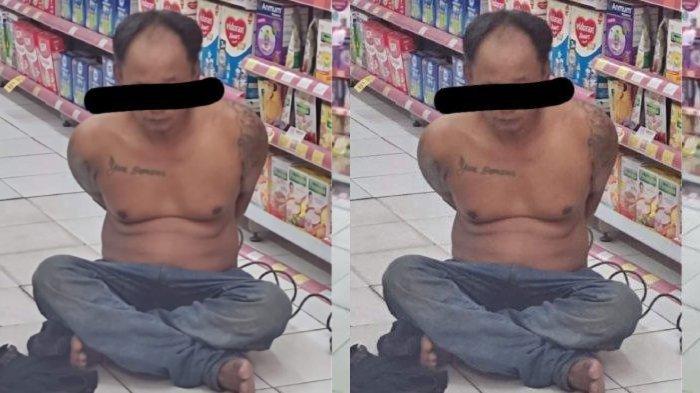 Pria bertato viral kepergok maling di minimarket Surabaya 1