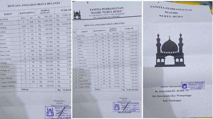 Proposal viral pembangunan masjid Rp 12 miliar