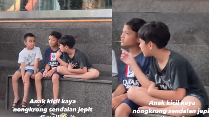Rafathar nongkrong di emperan mal bareng teman-temannya 2