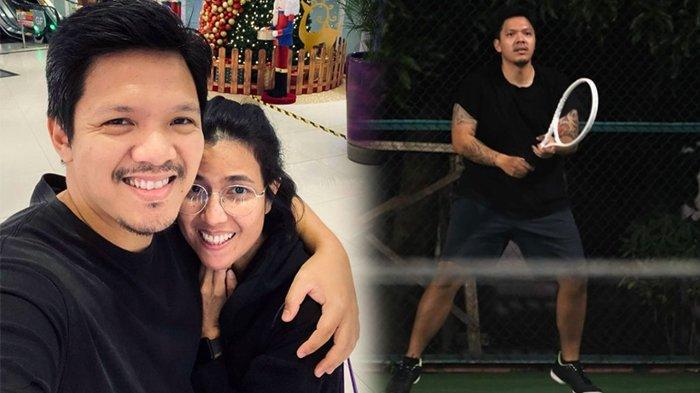 Reza Nangin bersama istrinya (kiri)