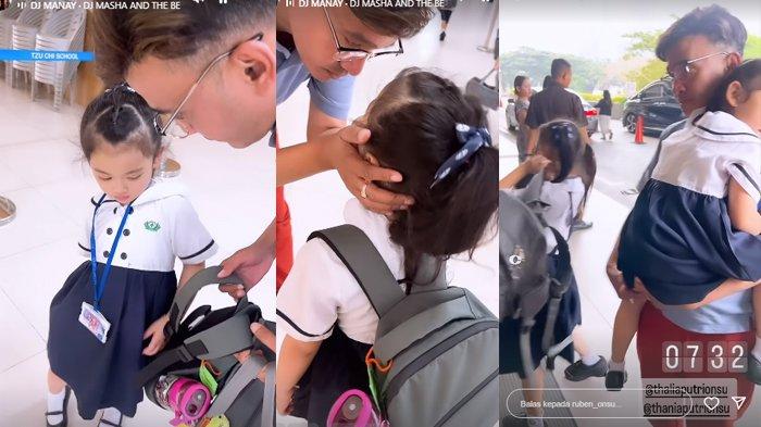 Ruben Onsu antar Thalia dan Thania ke sekolah usai keluar dari rumah sakit