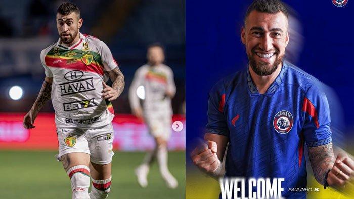 PEMAIN BARU AREMA FC - Potret Paulinho Moccelin winger asal Brasil yang baru saja dikenalkan sebagai pemain asing Arema FC untuk musim Liga 1 2025.