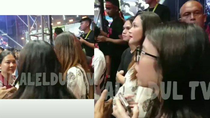 Safeea Ahmad nonton bareng duel tinju di sebelah Maia Estianty