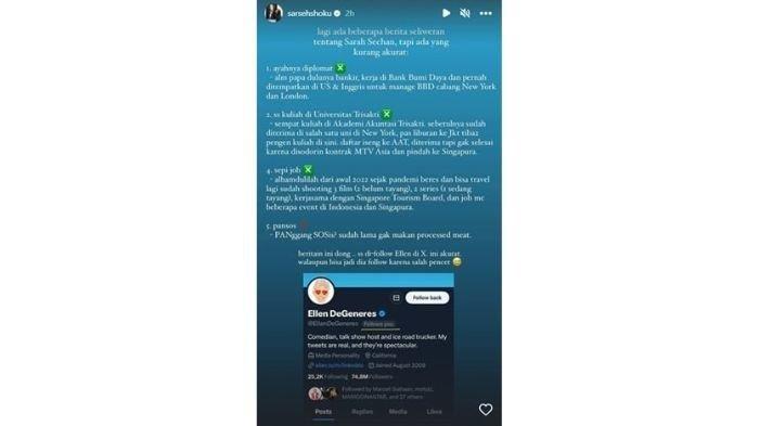 Sarah Sechan seolah membalas sindiran Sensen tentang pansos