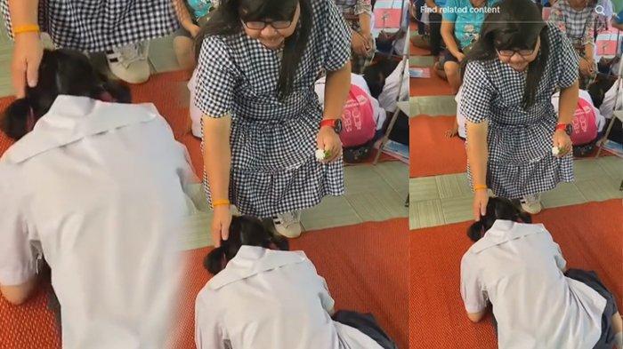 Seorang ayah dandan jadi ibu di sekolah anaknya, putrinya sungkem