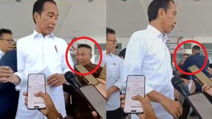 Seorang pria nekat menarik Presiden Jokowi saat sesi wawancara