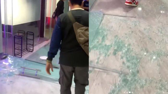 Serpihan kaca pecah di kantor baru Baim Wong