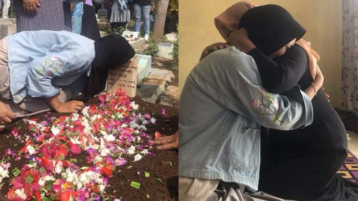 Sipa menangis di makam Yaris