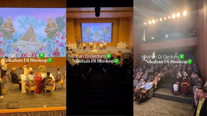 Situasi di dalam gedung teater yang mirip bioskop