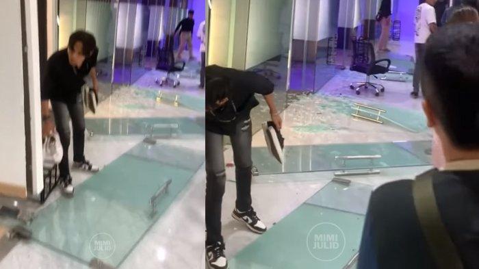 Situasi kaca pecah di kantor Baim Wong