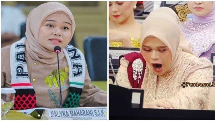 Sosok Jialyka Maharani, Anggota DPD RI Asal Sumsel Viral Menguap Saat Pelantikan, Anak Eks Bupati OI (Kolase)