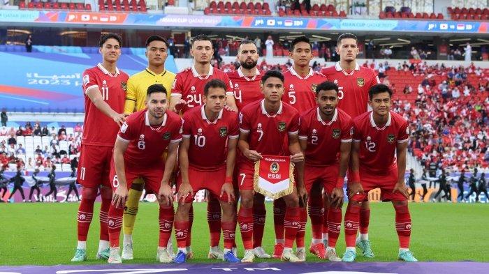 Starting eleven Timnas Indonesia saat tampil pada fase grup Piala Asia 2023 di Qatar, Januari 2024.