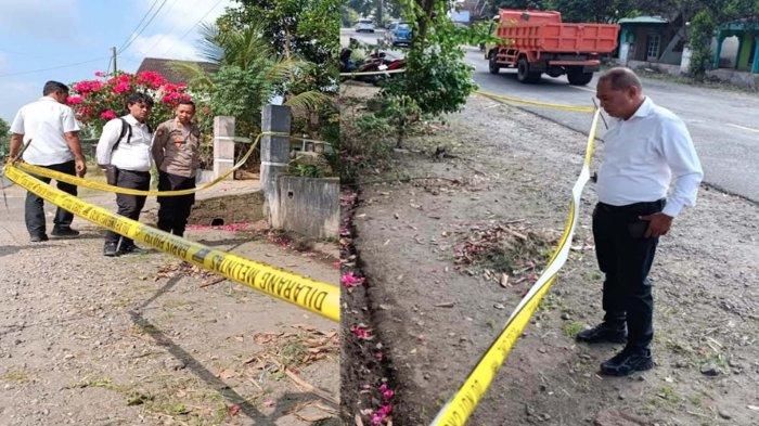 CARI IDENTITAS JASAD CEWEK - Polres Blitar pasang garis polisi di lokasi penemuan jasad perempuan muda di Jalan Raya Blitar-Malang, Senin (7/7/2025). Saat ini, polisi fokus mencari identitas jasad cewek bertato di bagian tangn dan kakinya itu.