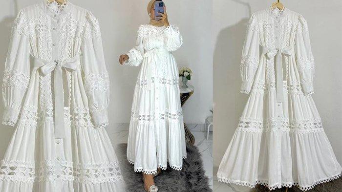 TREN BAJU LEBARAN 2025 contoh dress katun bolong, Glam Maxy Renda Dress untuk Lebaran 2025 diprediksi populer saat perayaan Idul Fitri 1446 Hijriah