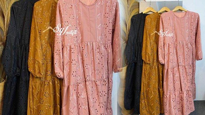 TREN BAJU LEBARAN 2025: contoh dress katun bolong, Midi Dress Katun Bordir untuk Lebaran 2025 diprediksi populer saat perayaan Idul Fitri 1446 Hijriah.
