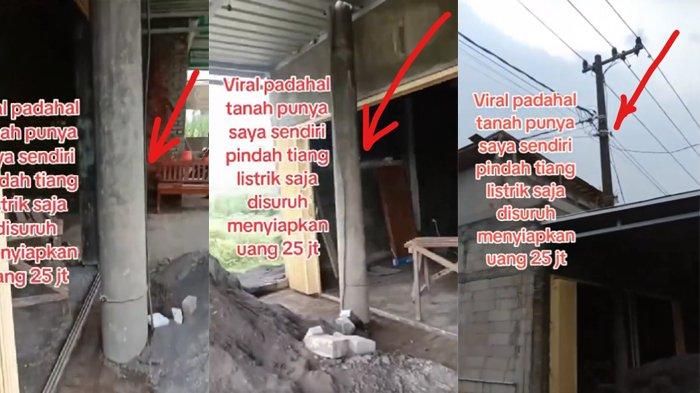 Tiang listri di salah satu rumah warga Malang viral di media sosial