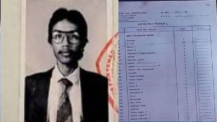 TRANSKRIP NILAI JOKOWO - Potret transkrip nilai Jokowi (KANAN) selama berkuliah doi UGM. Disorot lantaran banyak mata kuliah dengan nilai C dan D.