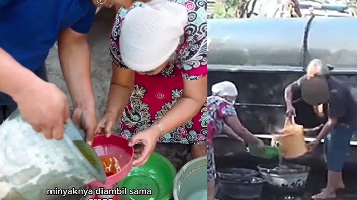 Truk Terguling di Mojokerto Minyak Goreng Dijarah Warga Usai Kecelakaan