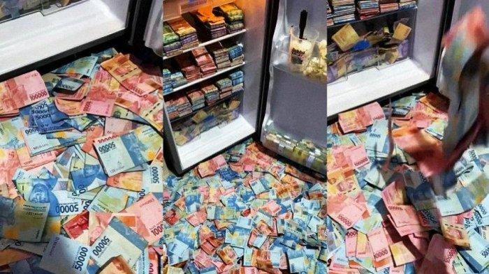 Video viral kulkas penuh uang sampai tumpah 1