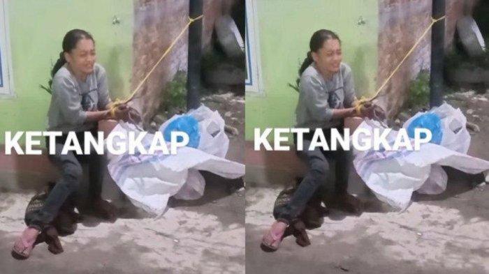 Viral Istri Ditinggal Suami Kabur Saat Ketahuan Maling, Nangis Diikat dan Jadi Tontonan Warga