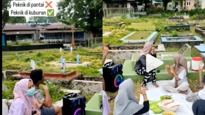 Viral Kumpulan Emak-emak Piknik di Kuburan Bahkan Sampai Joget-joget, Begini Hukumnya Dalam Islam