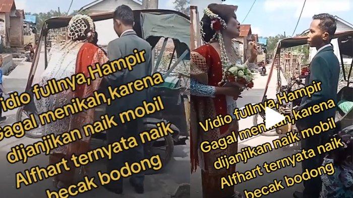 Viral Pengantin Wanita Ngambek Dijanjikan Naik Alphard yang Datang Becak Motor, Hampir Gagal Nikah