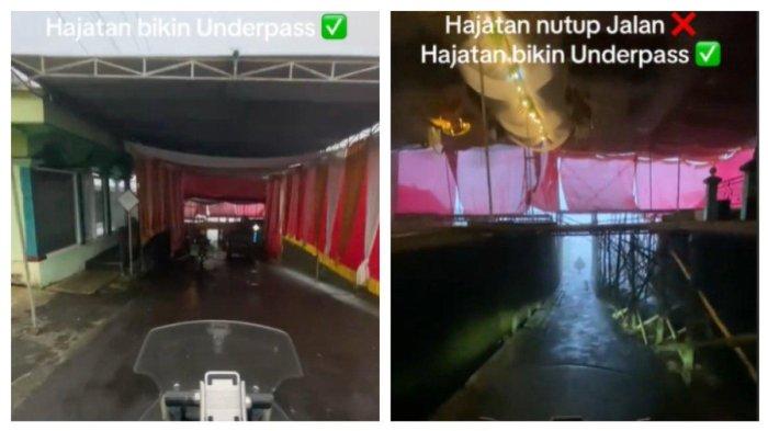 Viral Tenda Hajatan Pernikahan Dibuat Bak Jalan Underpass (TikTok @leadup09)